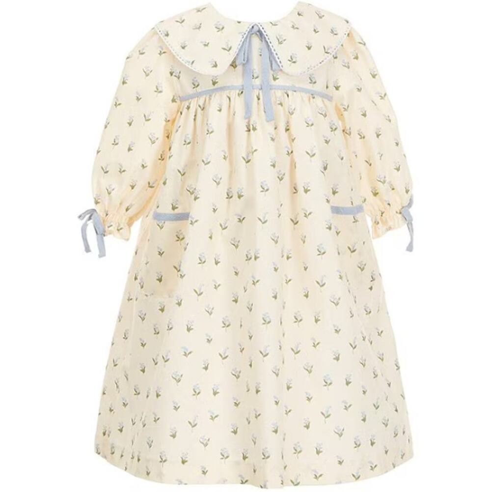 Megan Karp x Edgehill Collection Belle Floral Bow Detail Dress Yellow Size 5